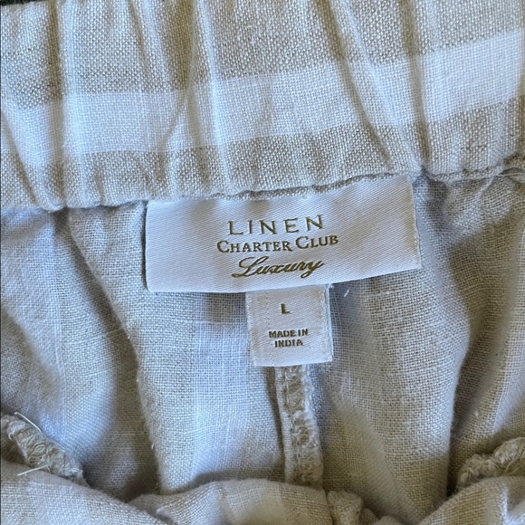 Charter Club Linen Luxury Cream Beachy Coastal Pants - Picture 7 of 9